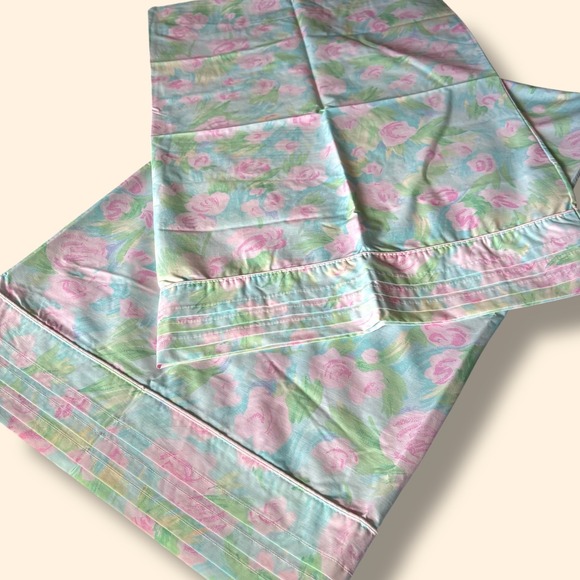 Vintage Eileen West Impressionism Floral Rose Standard Pillowcase Set - Picture 4 of 4